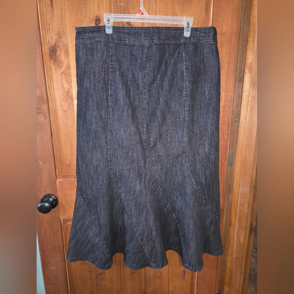 Vintage Y2K Dark Denim A-Line Maxi‎ Skirt